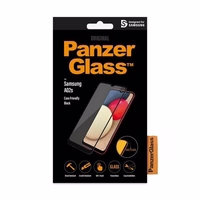 PanzerGlass E2E Super+ antibakterinis apsauginis stiklas Samsung Galaxy A02s - su juodu rėmeliu