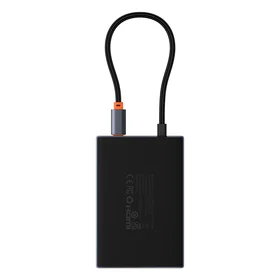 Baseus PioneerJoy 8-in-1 USB-C šakotuvas HDMI 4K@60Hz + HDMI 4K@30Hz + DisplayPort 8K@30Hz + VGA + 2 x USB-A 3.0 + 2 x USB-C - pilkas