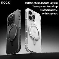 Rock Rotating Stand Crystal Series Magnetinis Iphone 16 Pro juodas