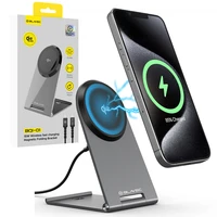 Blavec indukcinis įkroviklis BQI-01 Qi2 15W magnetinis Magsafe + Raptor laidas type C į type C (BQI01-QI2MS) sidabrinis