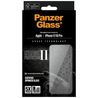 PanzerGlass Keraminis II Itin platus pritaikymas EasyAligner grūdintas stiklas iPhone 16 / 16 Plus / 17