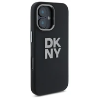 DKNY Liquid Silicone Metal Logo dėklas telefonui iPhone 16 - juodas