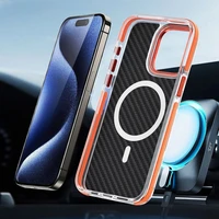 FIBER dėklas telefonui, suderinamas su MagSafe, SAMSUNG S26 Plus, oranžinės spalvos