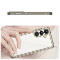 Kosminis dėklas su gelio rėmu Samsung Galaxy S25 - skaidrus juodas