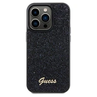 Guess Disco Metal Script dėklas telefonui iPhone 14 Pro - juodas