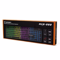 "Wozinsky" WKG-200 RGB membraninė žaidimų klaviatūra su slinkimo ratuku - juoda