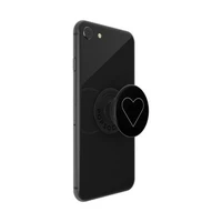Popsockets 2 baltos širdies juodas laikiklis ir telefono stovas