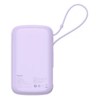 Baseus Qpow Pro+ 10000mAh 22.5W išorinė baterija su integruotu USB-C kabeliu ir ekranu - Violetinė