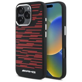 AMG silikoninis grafikos magnetinis dėklas iPhone 16 Pro - juodas