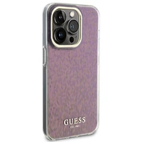 Guess GUHCP15XHDECMP iPhone 15 Pro Max 6.7" rožinis/rožinis kietas dėklas IML Faceted Mirror Disco Iridescent