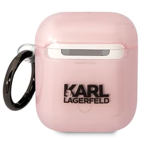 Karl Lagerfeld KLA2HNCHTCP Airpods 1/2 dėklas rožinis/rožinis Ikonik Choupette