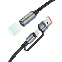 Kabelis USB A / USB C į LED šviesą Hoco 0,3 m UA38C juodas