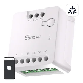 SONOFF MINI-D išmanusis WiFi Matter jungiklis (AC/DC 12-48V, sausas kontaktas)
