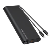 VEGER išorinė baterija 25000 mAh su įmontuotais kabeliais Type C / Lightning PD 130W TCE130 (W2503) juoda