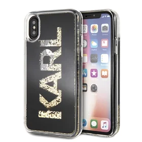 Karl Lagerfeld Karl Logo Glitter iPhone X/Xs dėklas - juodas