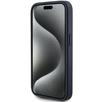 Guess 4G Triangle Metal Logo dėklas telefonui iPhone 15 Pro - mėlynas