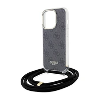 Guess Crossbody Cord 4G Print dėklas telefonui iPhone 15 Pro Max - juodas