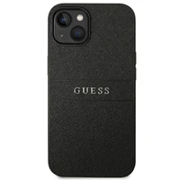Guess Saffiano dirželis dėklas telefonui iPhone 14 Plus - juodas