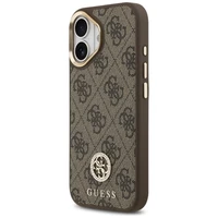 Guess 4G Strass Logo & Big Strap Metal Buttons Magnetinis dėklas iPhone 17 - rudas