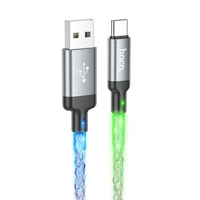 Kabelis USB A į USB C Hoco 3A 1 m U112 pilkas