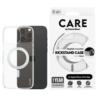 CARE by PanzerGlass Funkcinis dėklas telefonui su stovu iPhone 16 Pro Max 6.9" sidabrinis/sidabrinis Magnetinis 1328
