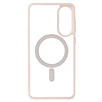 Akrilinis spalvotas Magsafe dėklas Samsung Galaxy S25 Edge šviesiai rožinis