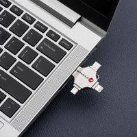 FORCELL F-DATA atmintukas Metal Quad 16GB USB3.2 Gen 1 (USB A / Type C / Lightning / Micro USB) sidabrinis