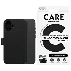 CARE by PanzerGlass Tango 2in1 piniginė Magnetinis dėklas telefonui iPhone 16 Plus - juodas
