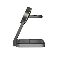 Tech-Protect QI15W-A28 MagSafe 3in1 indukcinis įkroviklis su stovu išmaniajam telefonui / Apple Watch / AirPods - juodas