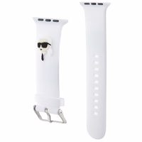 Karl Lagerfeld 3D Rubber Karl Head dirželis for Apple Watch 42/44/45/49mm - baltas