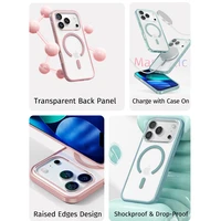 Rock Crystal Armor serijos magnetinis dėklas telefonui Iphone 17 Pro Max juodas