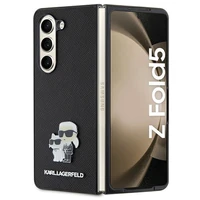 Karl Lagerfeld Saffiano Karl&Choupette Pin dėklas telefonui Samsung Galaxy Z Fold 5 - juodas