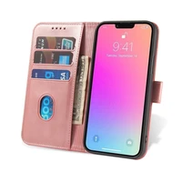 Magnet Case elegantiškas knygos tipo dėklas su stovu iPhone 13 Pro Max rožinis