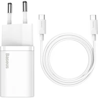Įkroviklis Baseus Super Si 25W USB-C + USB-C to USB-C cable 1.0m baltas TZCCSUP-L02