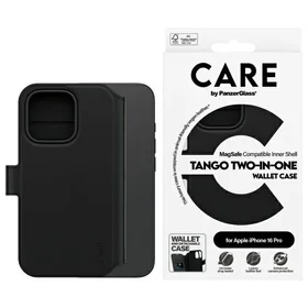 CARE by PanzerGlass Tango 2in1 piniginė Magnetinis dėklas telefonui iPhone 16 Pro - juodas