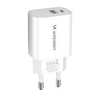 Wozinsky WGWCW USB-A USB-C 20W sieninis įkroviklis - baltas