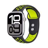 Crong Duo sporto - Apple Watch Band 38/40/41/42 mm (juodas/žalsvai geltonas)