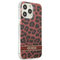 Guess GUHCP13LHSLEOR iPhone 13 Pro / 13 6.1" raudonas/raudonas kietas dėklas Leopardas