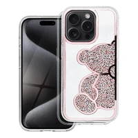 TEDDY BEAR dėklas telefonui IPHONE 16 Pro Max rožinis
