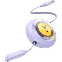 BASEUS ištraukiamas kabelis (m) 3in1 USB A į Micro USB / Lightning / Type C CB000063 1,1 m - violetinis (m)