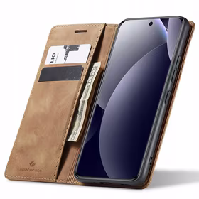 Spacecase dėklas Wallet POCO M8 Pro 5G/RM Note 15 Pro+ 5G šviesiai rudas