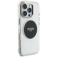 Guess IML Metal Colored Circle Classic Logo Magnetinis dėklas telefonui iPhone 16 Pro Max - juodas