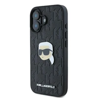 Karl Lagerfeld Monograma Karl Galva Smeigtukas iPhone 16 Dėklas - Juodas