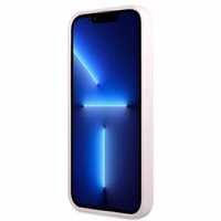 Guess GUHCP13LPSASBPU dėklas telefonui iPhone 13 Pro / 13 6.1" violetinis Saffiano su karštu spaudu ir metaliniu logotipu