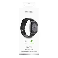 Puro Icon silikoninis dirželis Apple Watch 38/40/41 mm - juodas (2 vnt.)