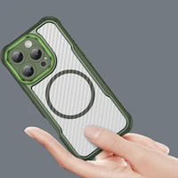 Leading Series Magnetinis silikoninis dėklas telefonui iPhone 16 Pro - žalia