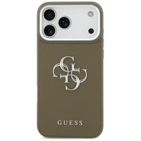 GUESS dėklas telefonui IPHONE 17 Pro Max suderinamas su Magnetine GUHCP17XPG4SMCEW (Grained PU W/ Big 4G Classic Logo) ruda