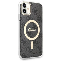 Guess GUHMN61H4STK iPhone 11 6.1" juodas/juodas kietas dėklas 4G MagSafe