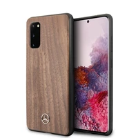 Mercedes Wood Line Walnut dėklas telefonui Samsung Galaxy S20 – rudos spalvos