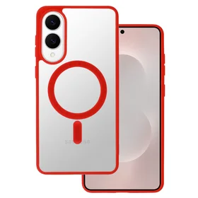 Akrilinis spalvotas Magsafe dėklas Samsung Galaxy S25 Edge raudonas